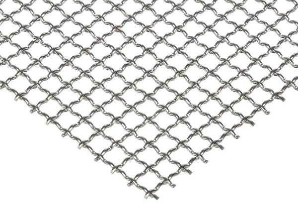 A piece of aluminum crimped wire mesh